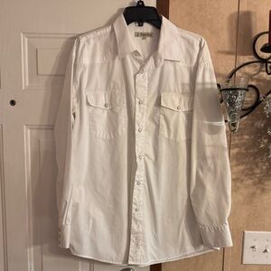 White pearl snap Button-Up Shirt